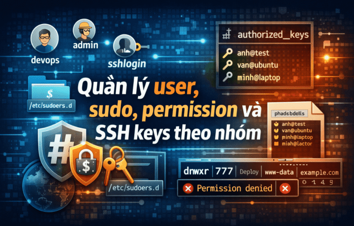 quản lý user sudo permission và ssh keys theo nhóm