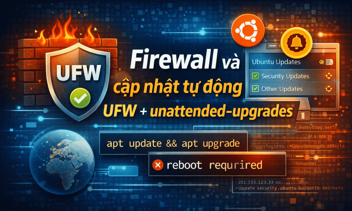 firewall và cập nhật tự động ufw unattended-upgrades