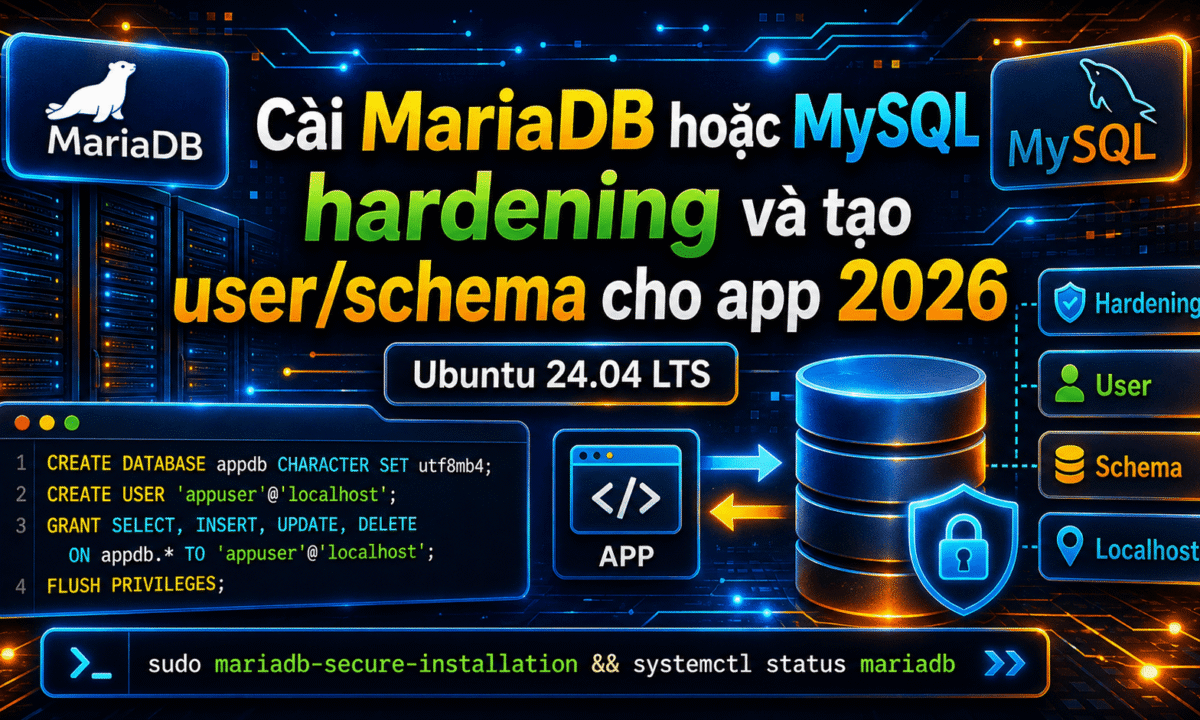 cài MariaDB hoặc MySQL