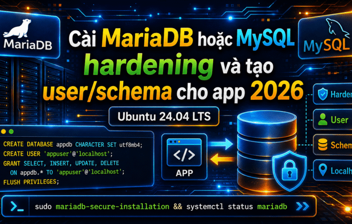 cài MariaDB hoặc MySQL