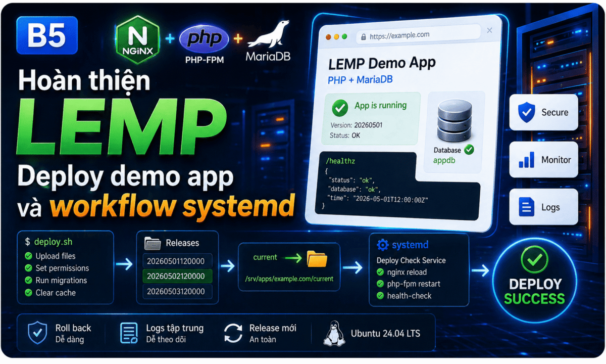 hoàn thiện LEMP trên Ubuntu